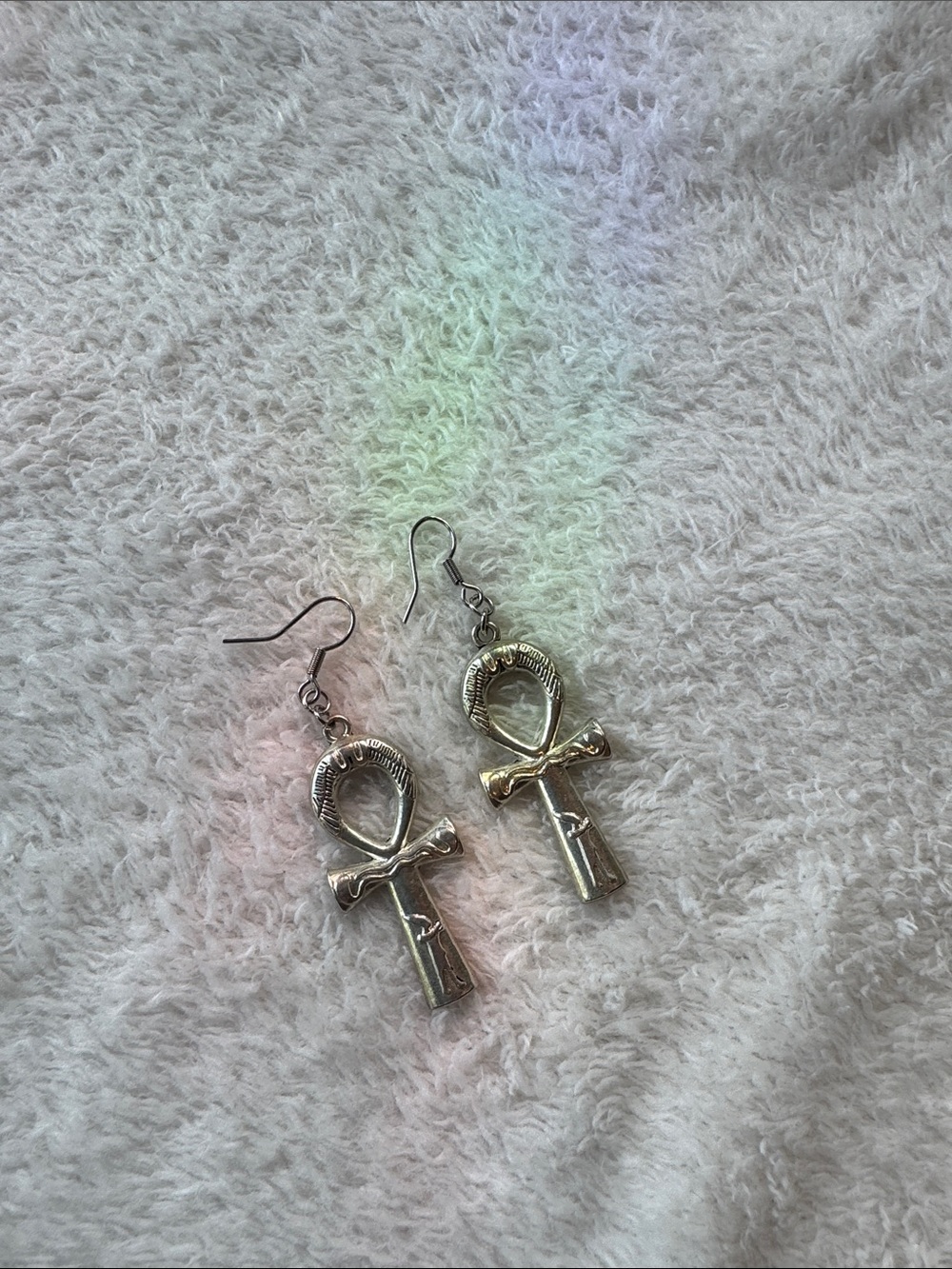 Silver Ankh Drop Earrings - Timeless Egyptian Symbol